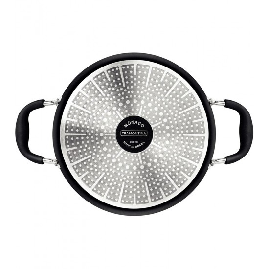 Caçarola 20cm 2,6 Litros Mônaco Indução Tramontina Preto Com Revestimento Antiaderente